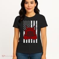 American Trucker USA Flag Women's T-Shirt thumb 4