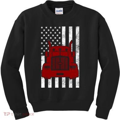 American Trucker USA Flag Kids Sweatshirt