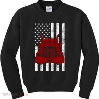 American Trucker USA Flag Kids Sweatshirt thumb 0