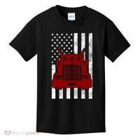 American Trucker USA Flag Kids T-Shirt thumb 0