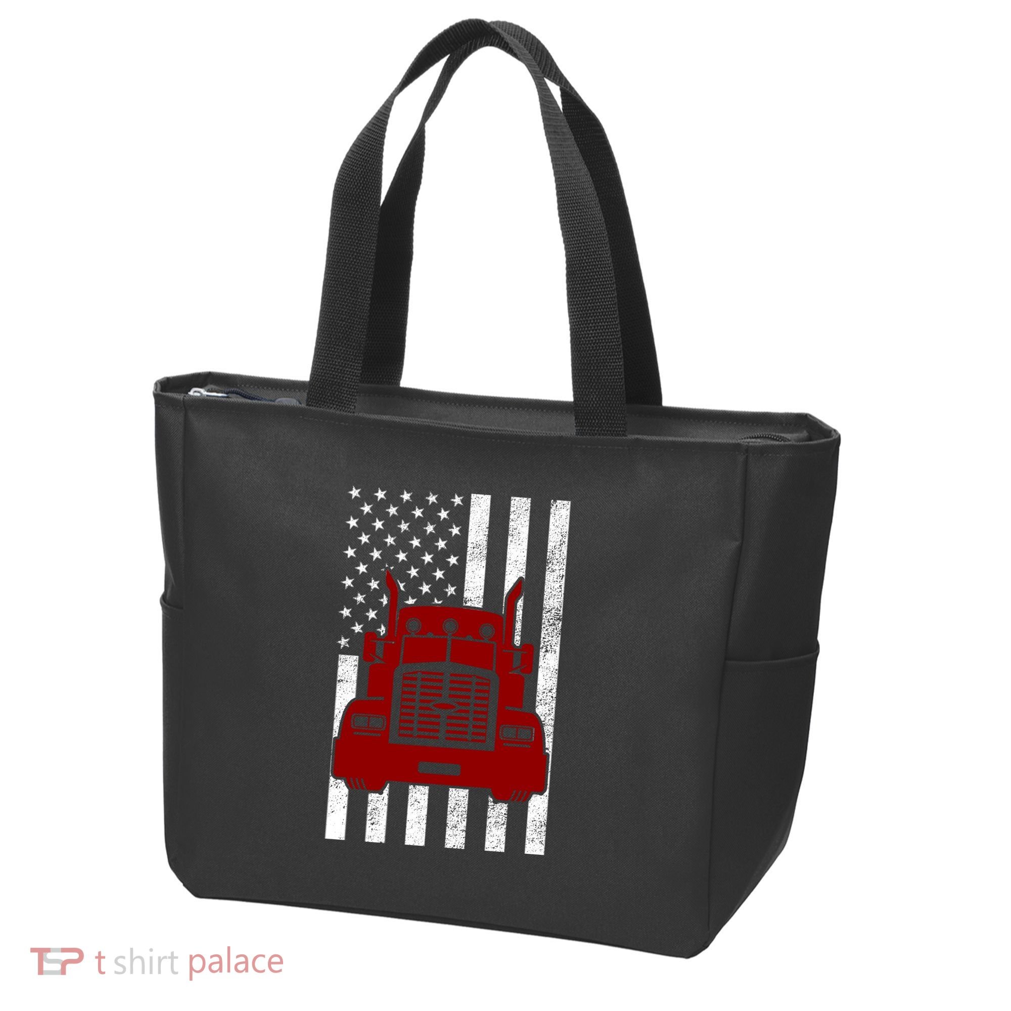 American Trucker USA Flag Tote Bag