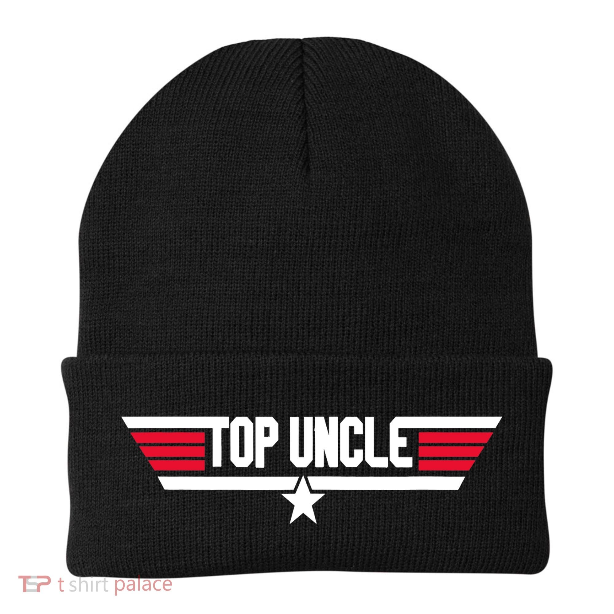 Top Uncle Funny Uncle 80s Father's Day Gift Beanie