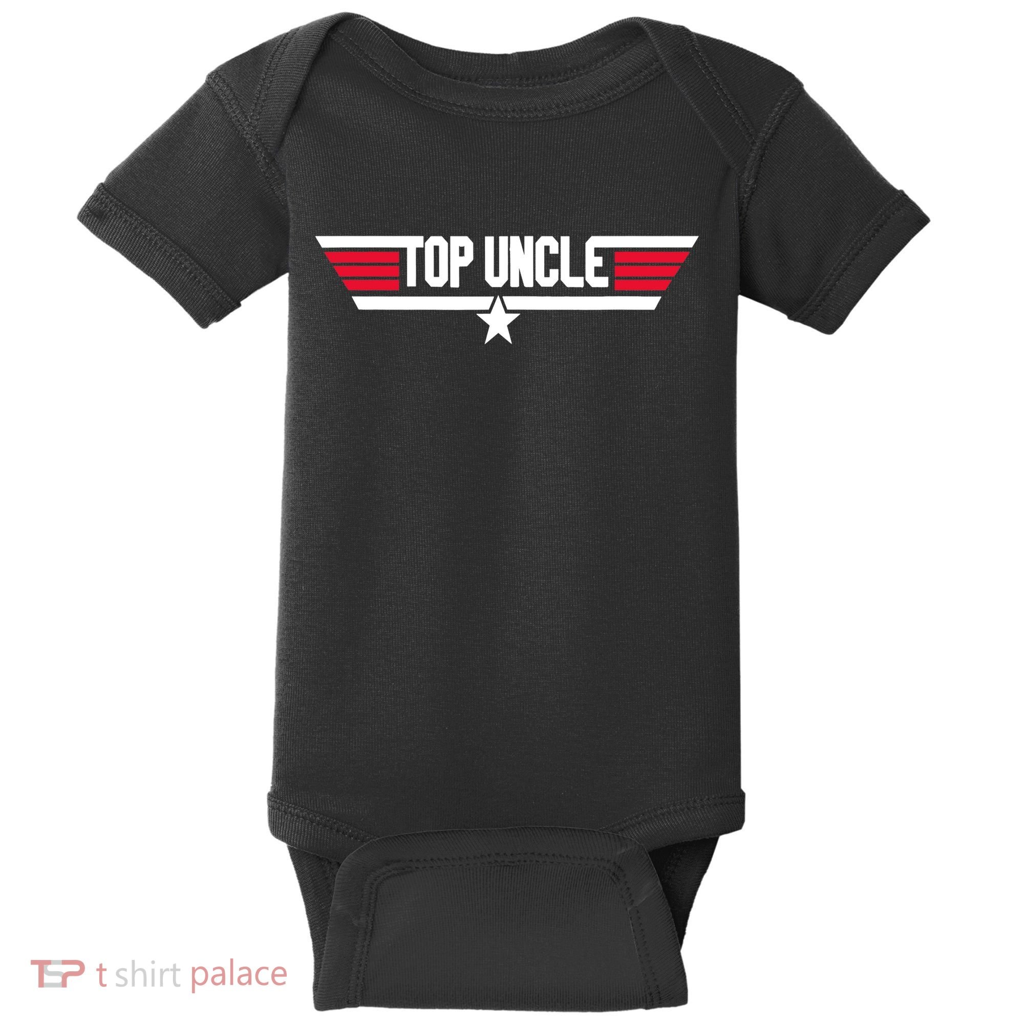 Top Uncle Funny Uncle 80s Father's Day Gift Baby Bodysuit