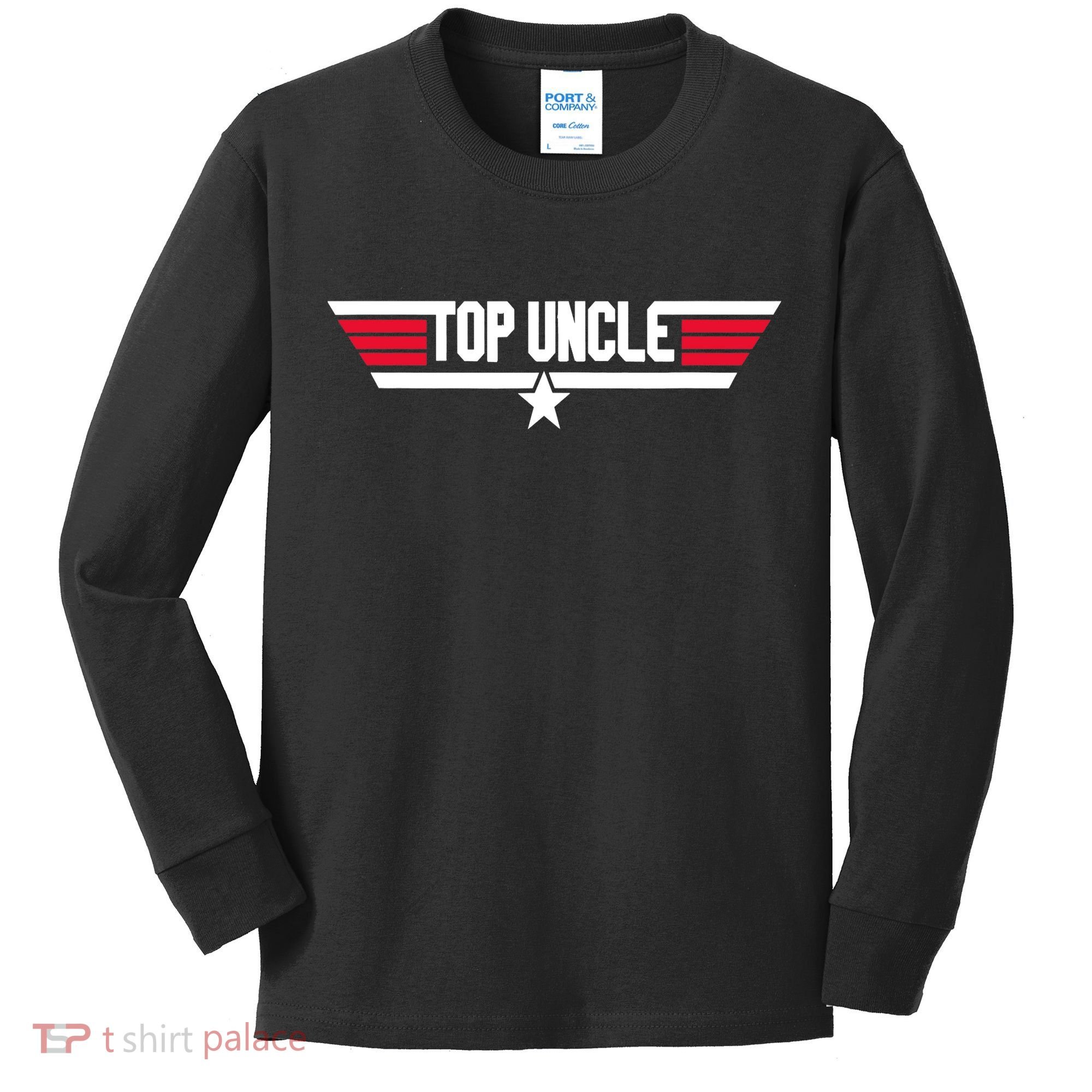 Top Uncle Funny Uncle 80s Father's Day Gift Kids Long Sleeve Shirt