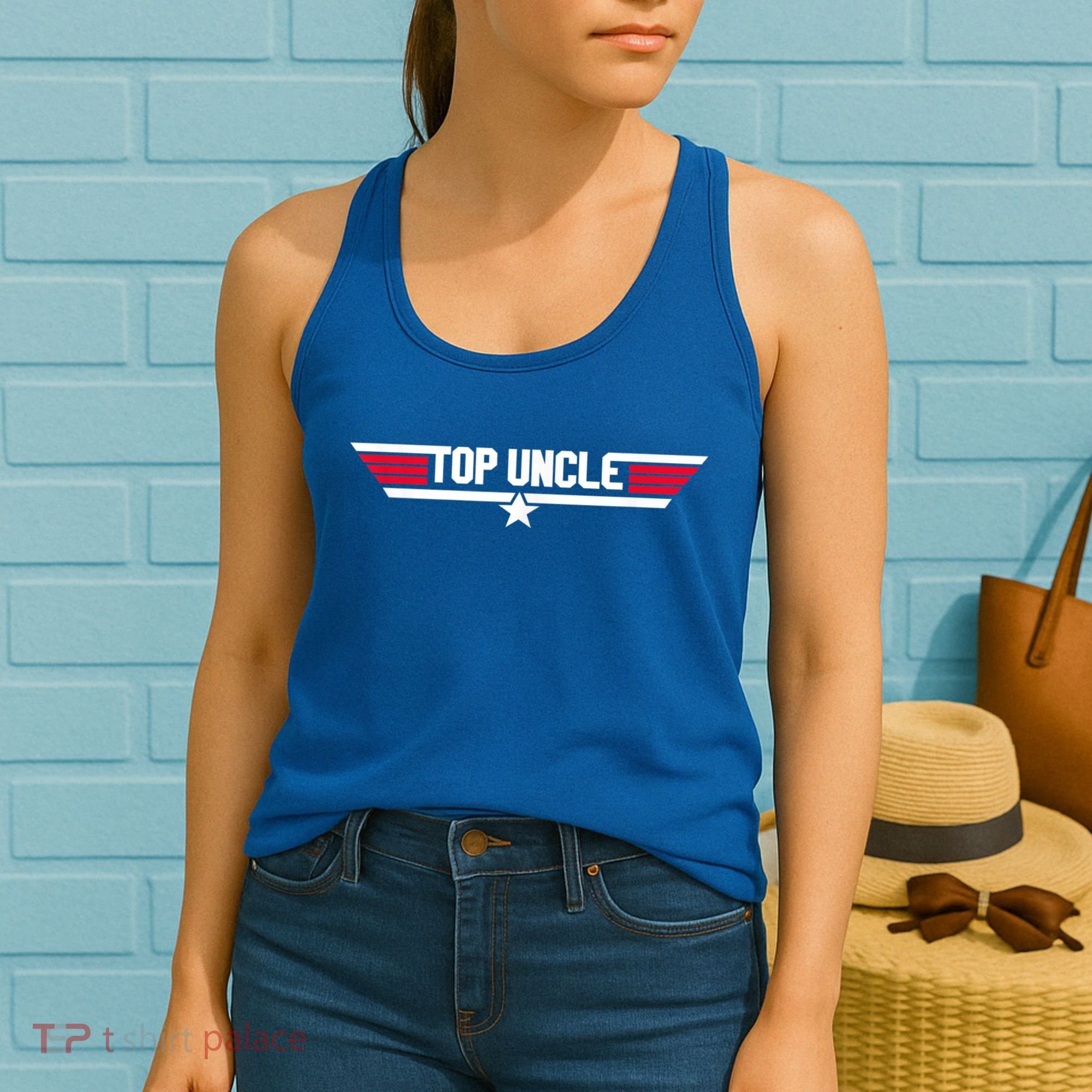 Top Uncle Funny Uncle 80s Father's Day Gift Women's Tank Top