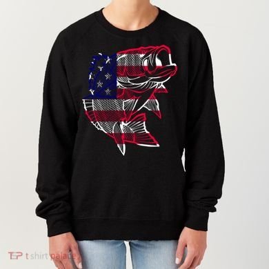 Transparent USA Fish Flag Women's Sweatshirt