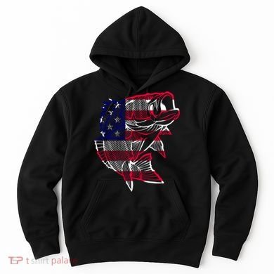 Transparent USA Fish Flag Hoodie