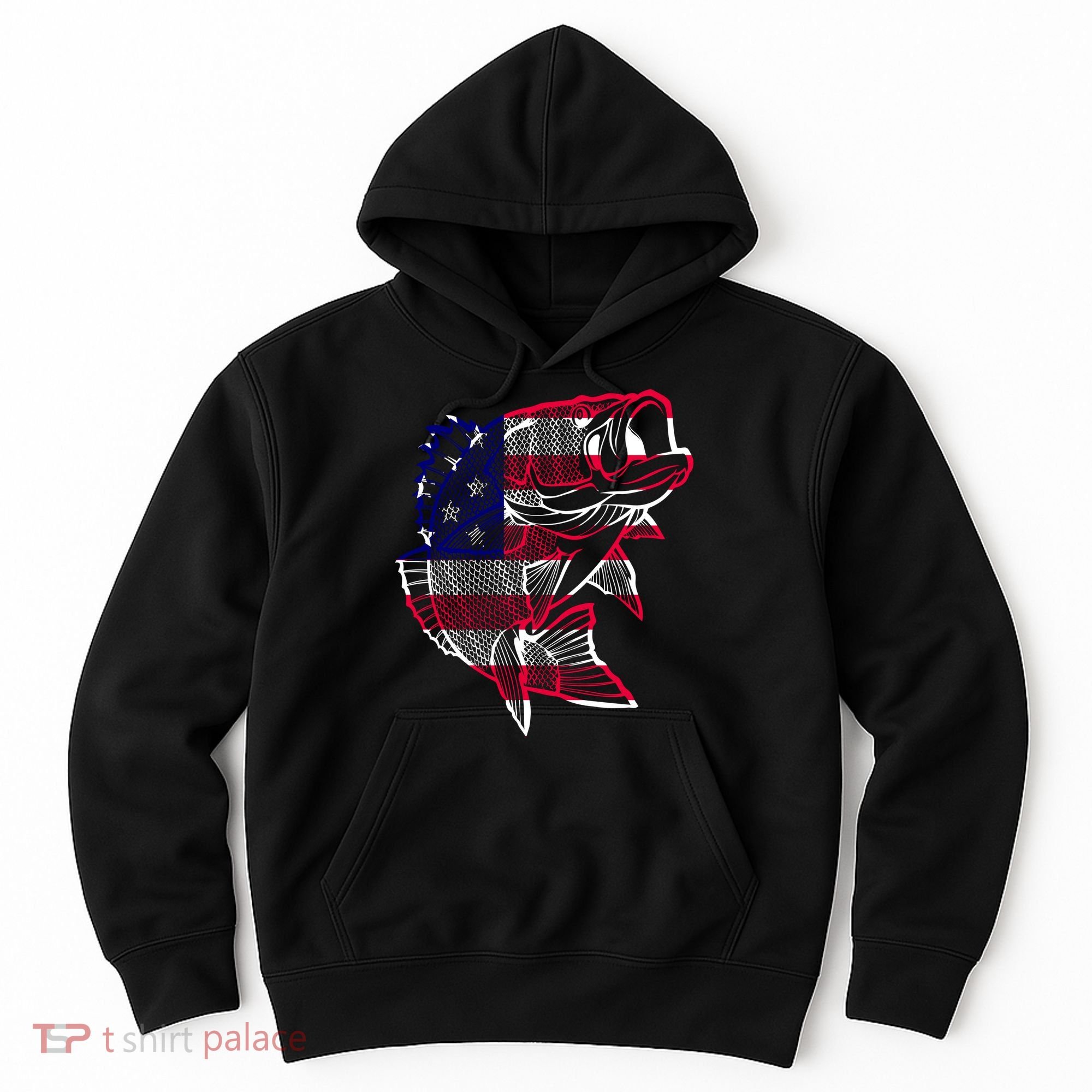 Transparent USA Fish Flag Hoodie