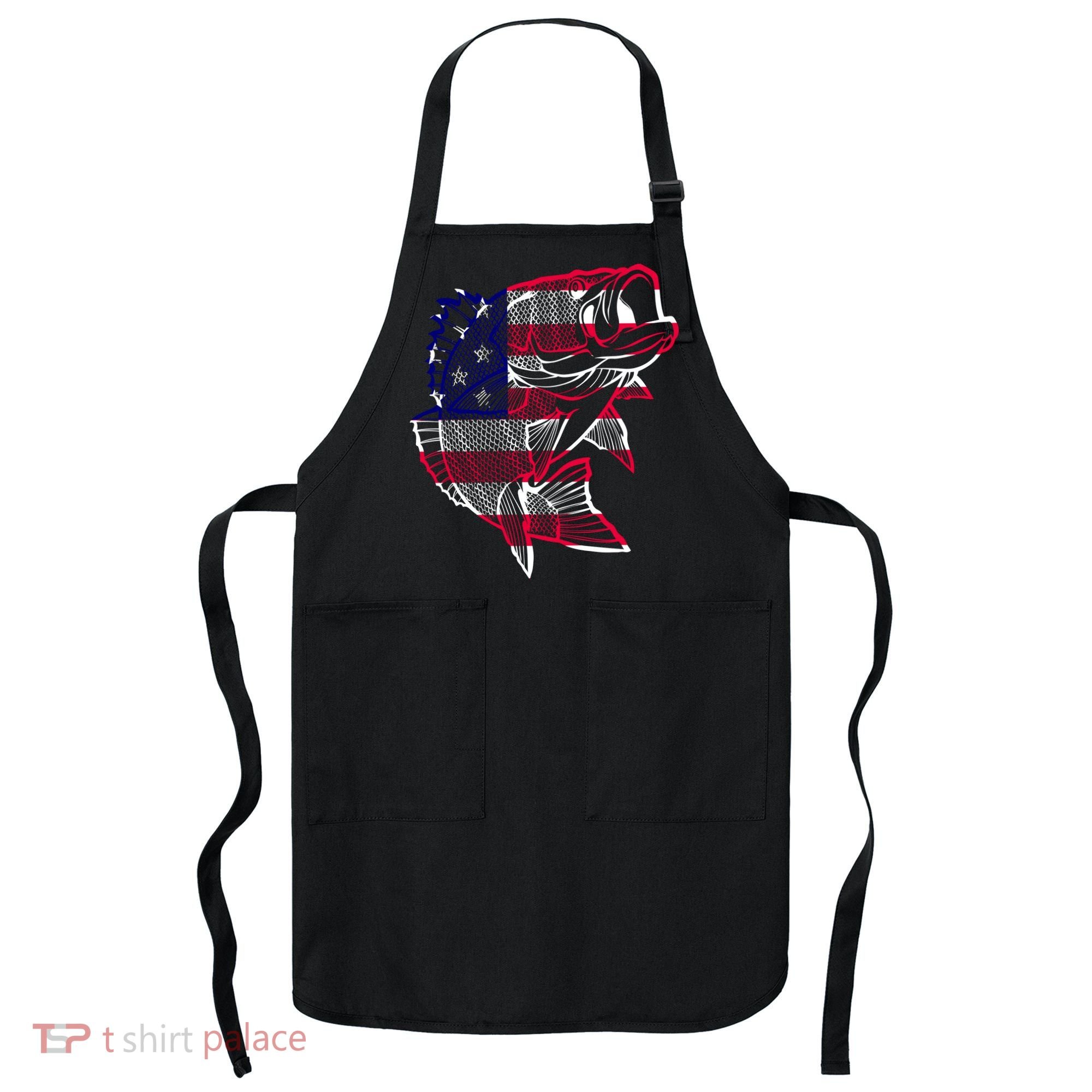 Transparent USA Fish Flag Apron