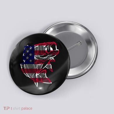 Transparent USA Fish Flag Button