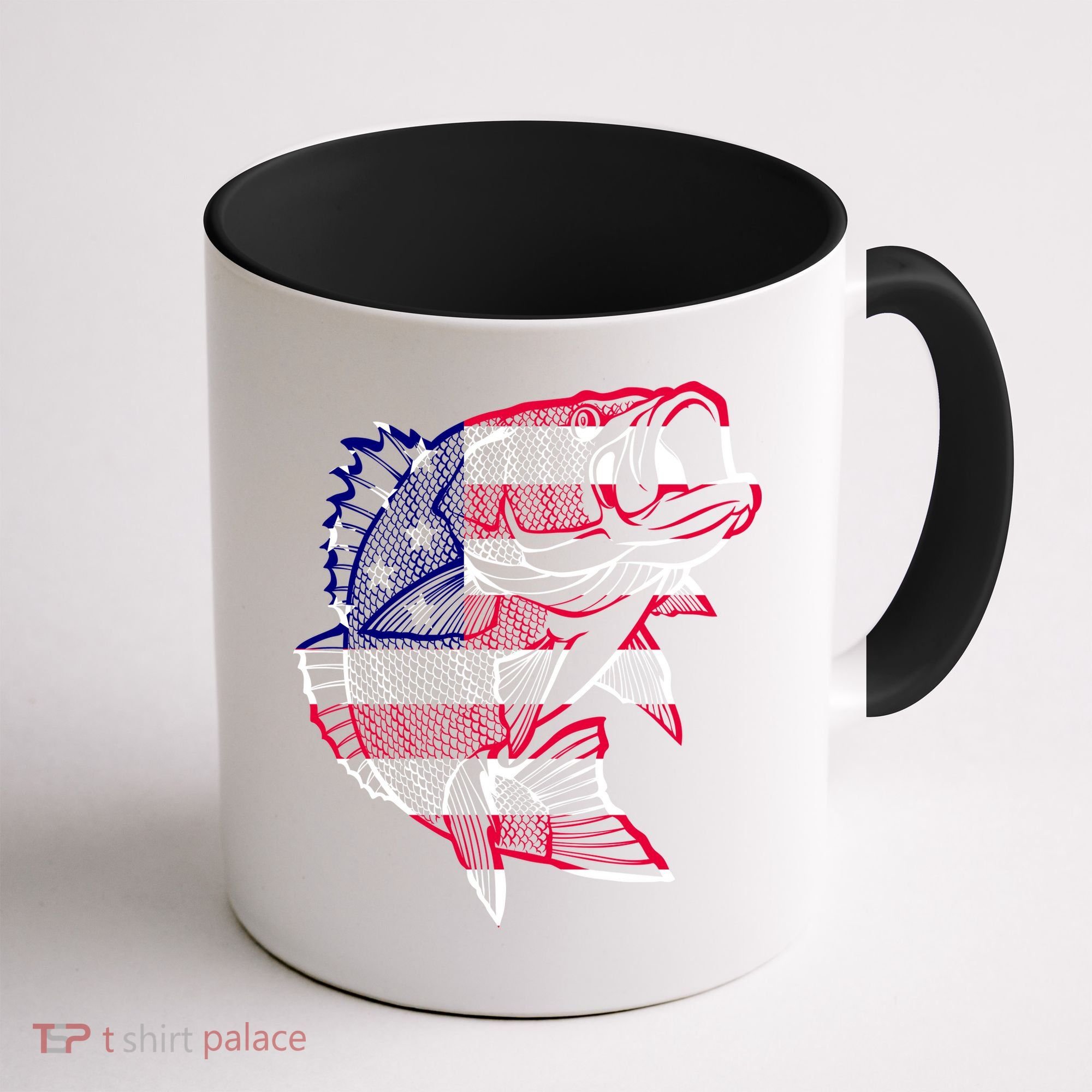 Transparent USA Fish Flag Coffee Mug