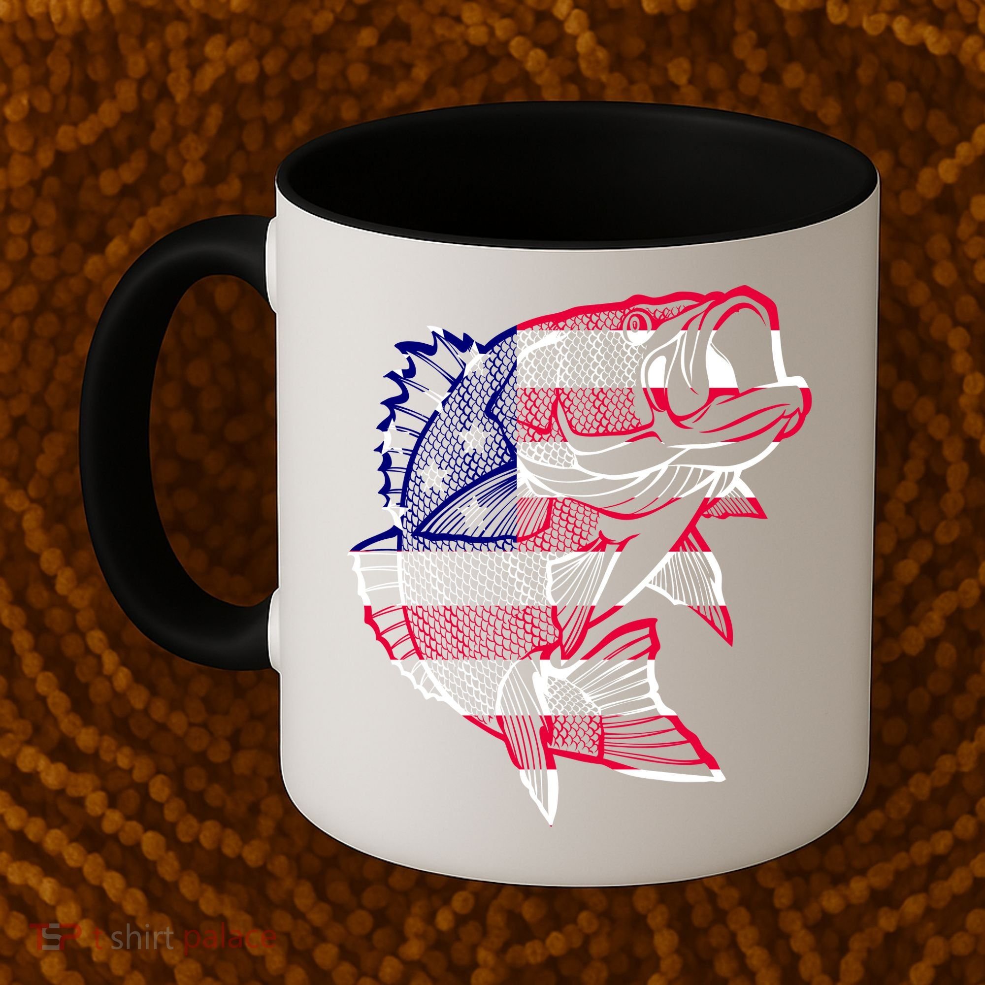 Transparent USA Fish Flag Coffee Mug