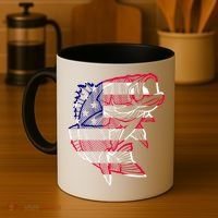 Transparent USA Fish Flag Coffee Mug thumb 4