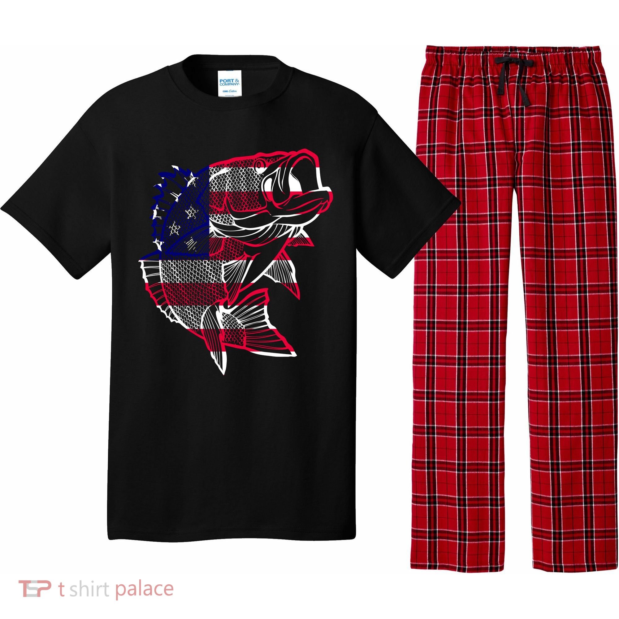 Transparent USA Fish Flag Pajama Set