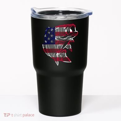 Transparent USA Fish Flag Tumbler