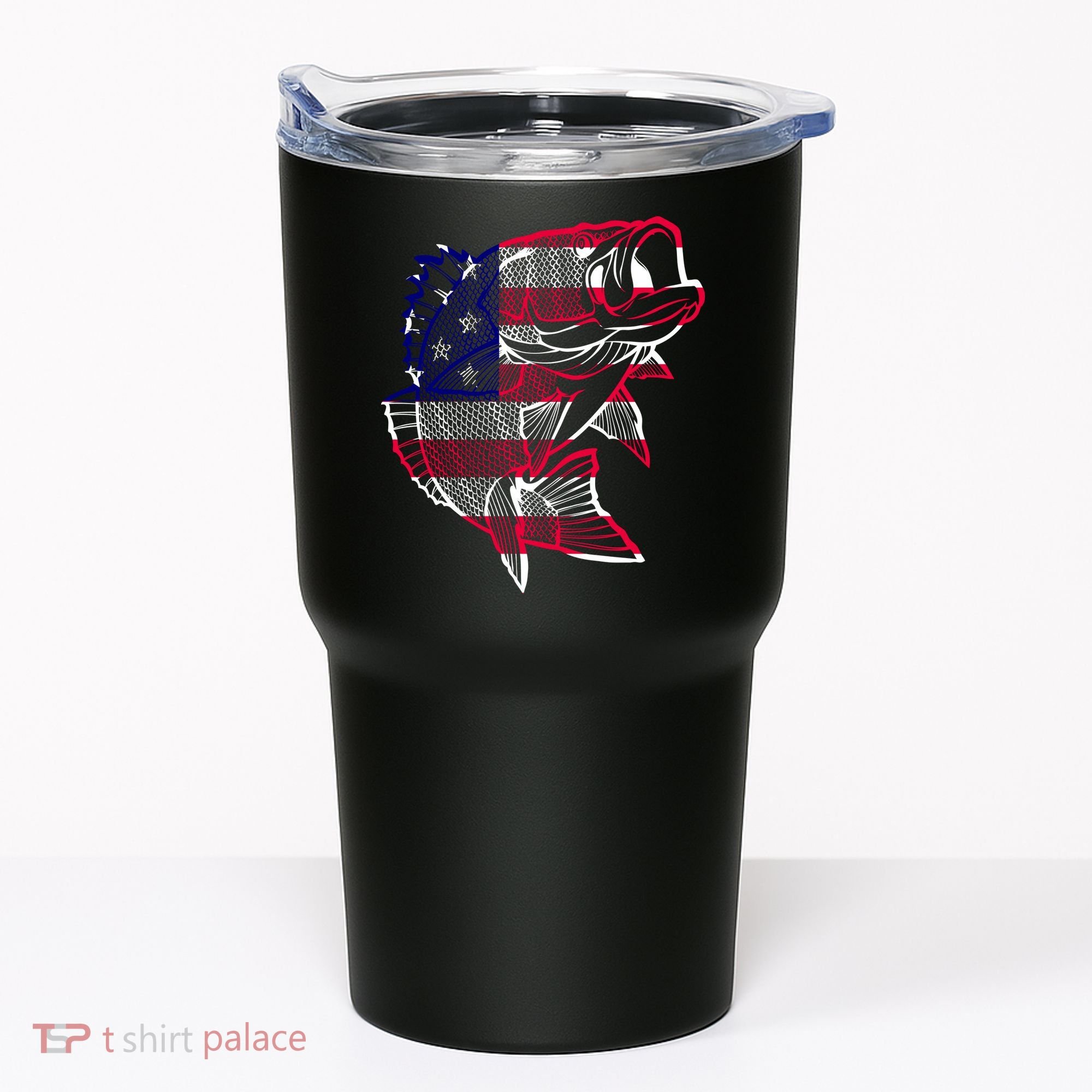 Transparent USA Fish Flag Tumbler