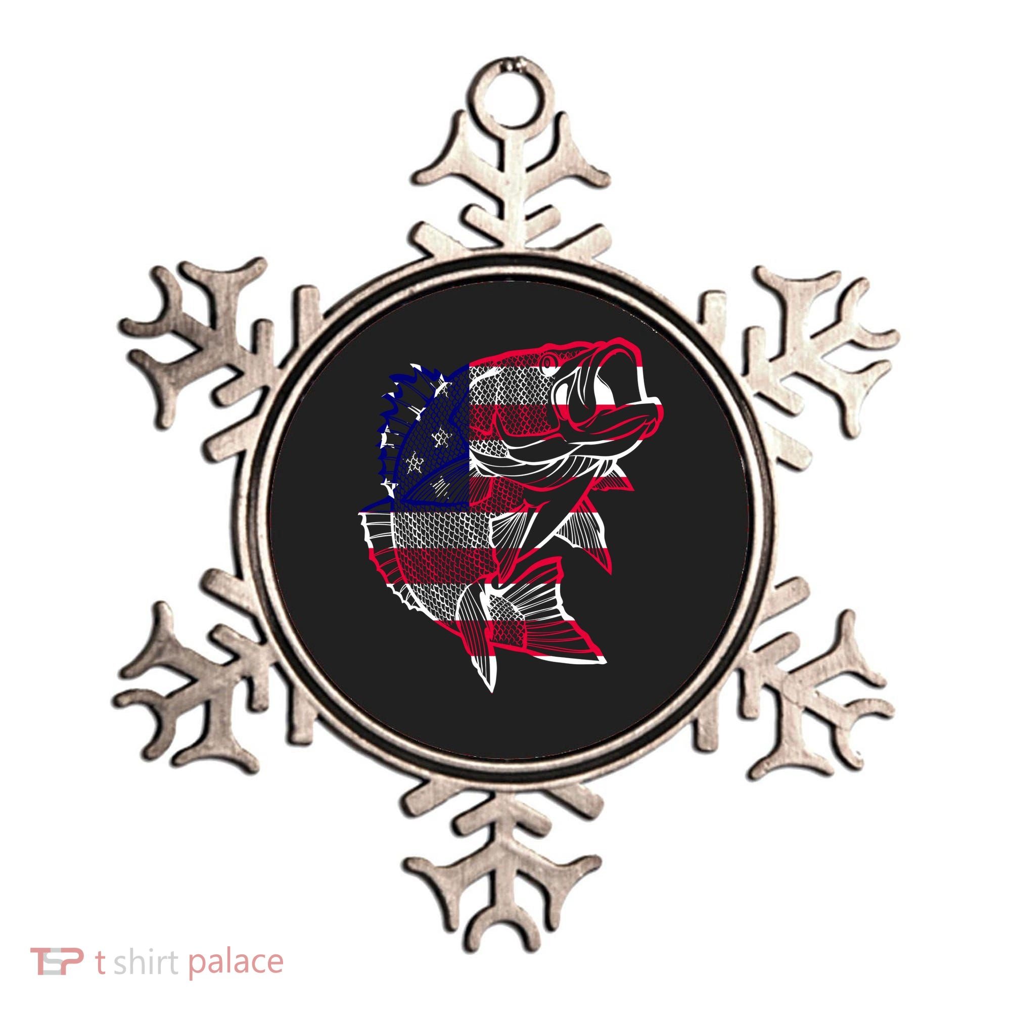 Transparent USA Fish Flag Ornament