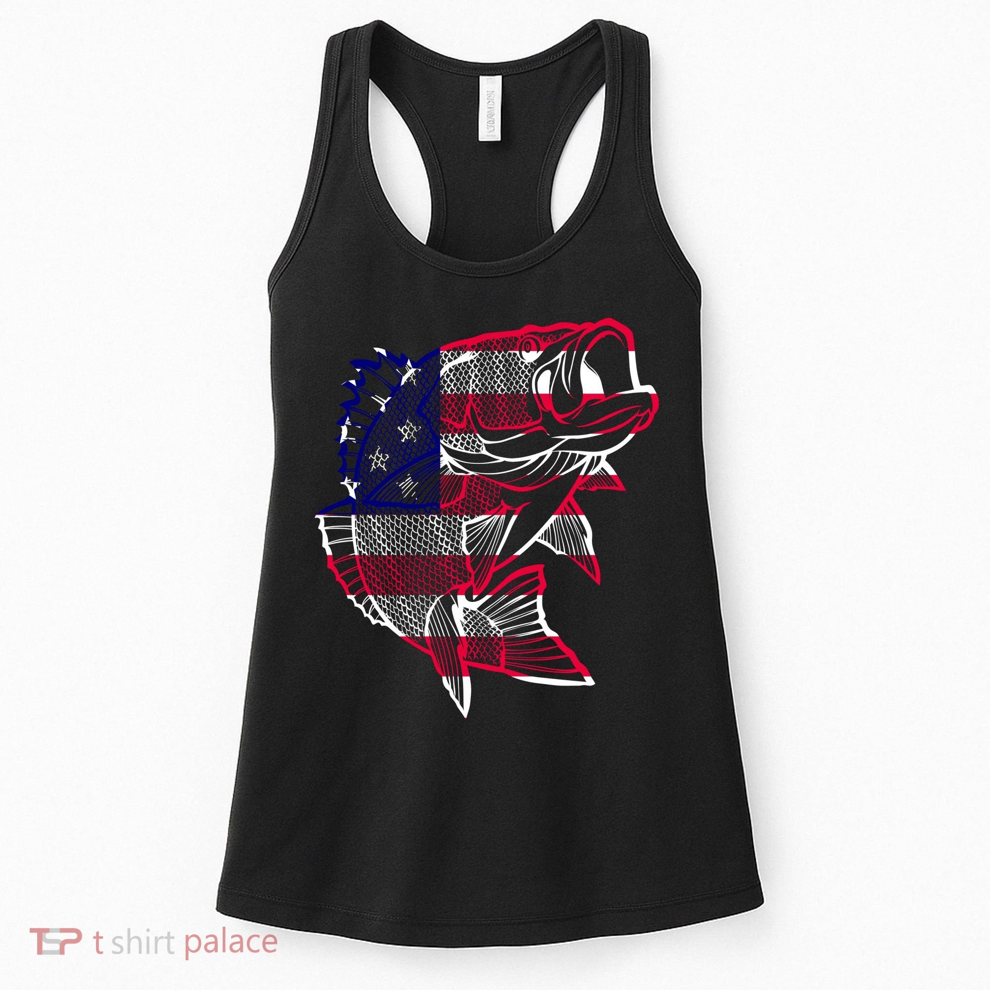 Transparent USA Fish Flag Women's Tank Top