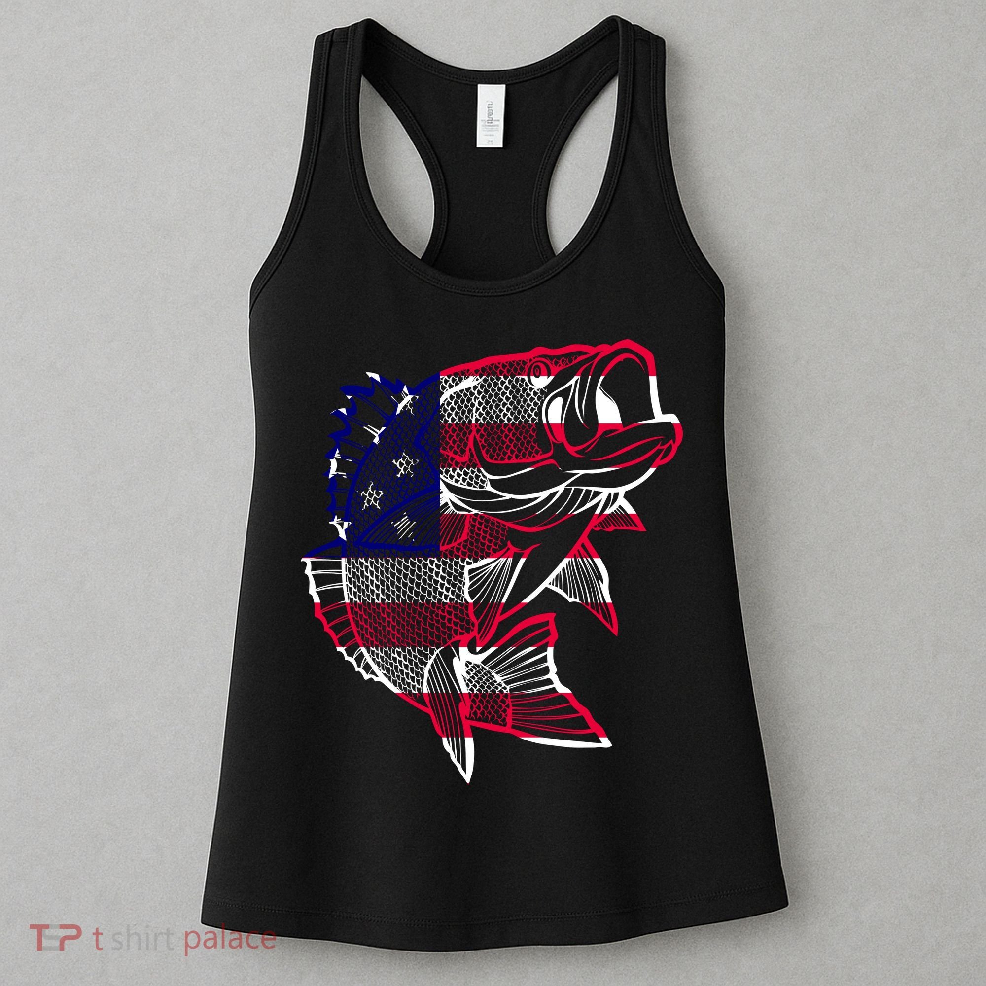 Transparent USA Fish Flag Women's Tank Top