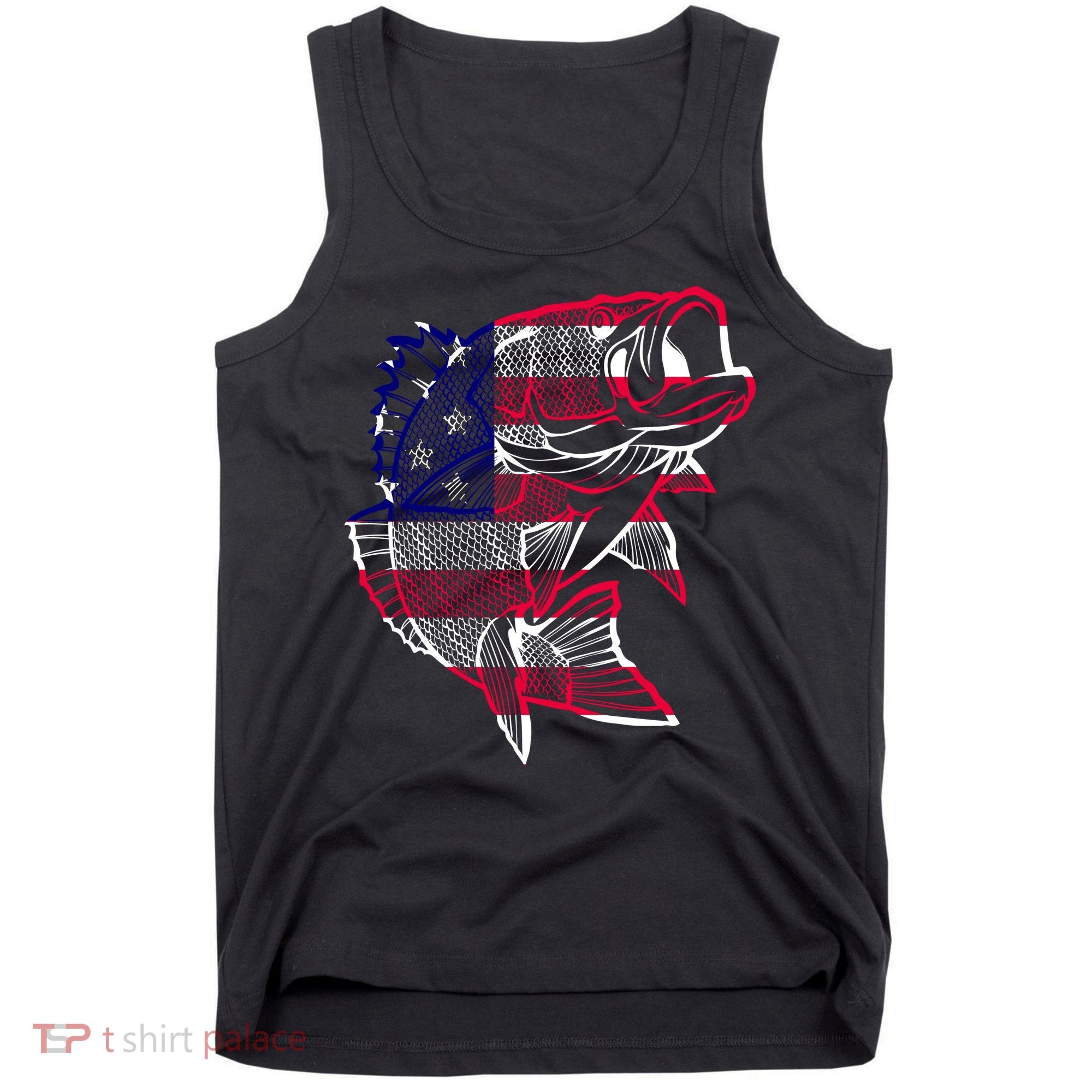 Transparent USA Fish Flag Tank Top