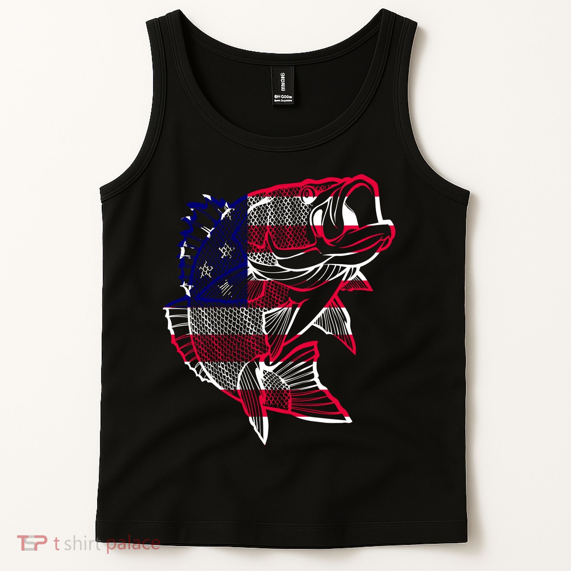 Transparent USA Fish Flag Tank Top