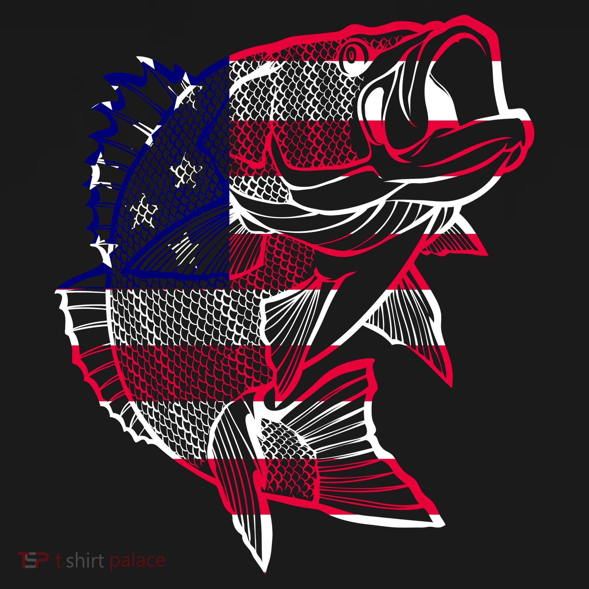 Transparent USA Fish Flag Tank Top