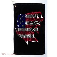 Transparent USA Fish Flag Golf Towel thumb 0