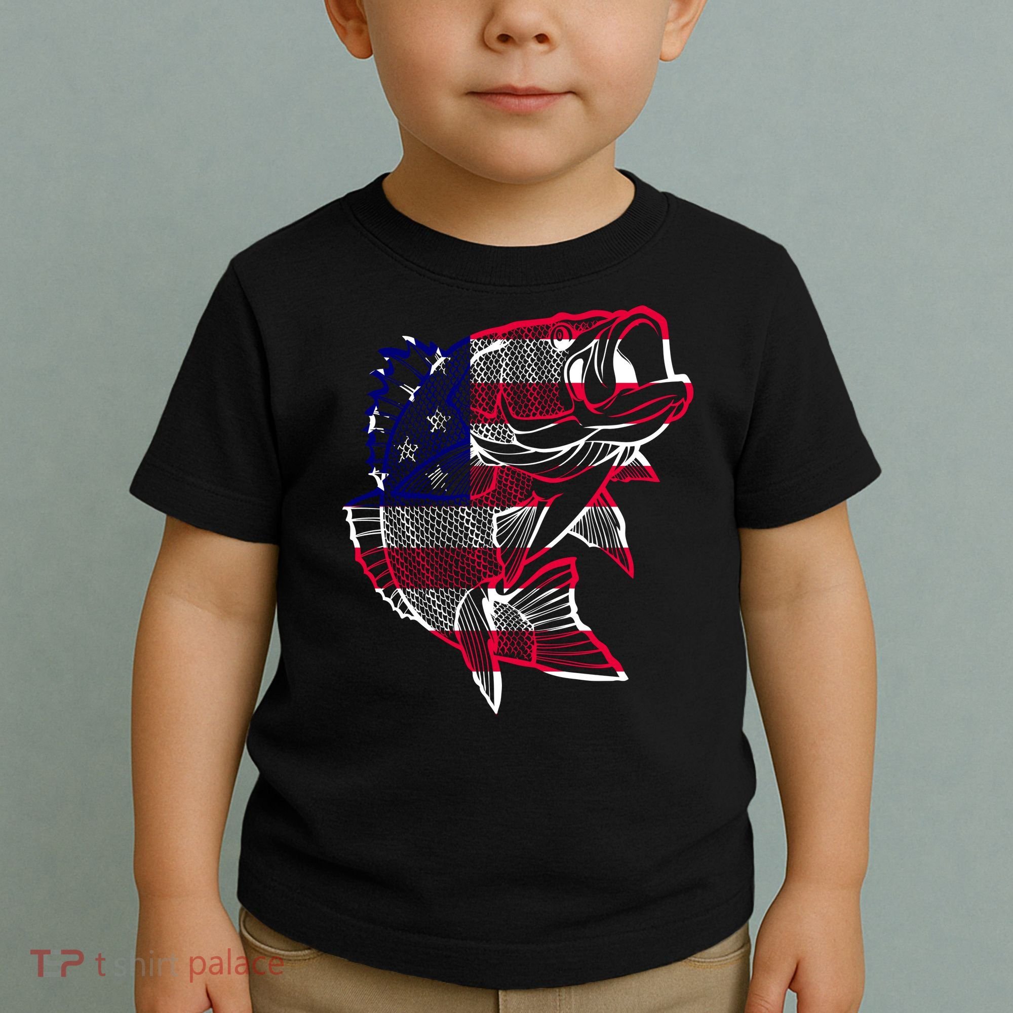 Transparent USA Fish Flag Toddler T-Shirt