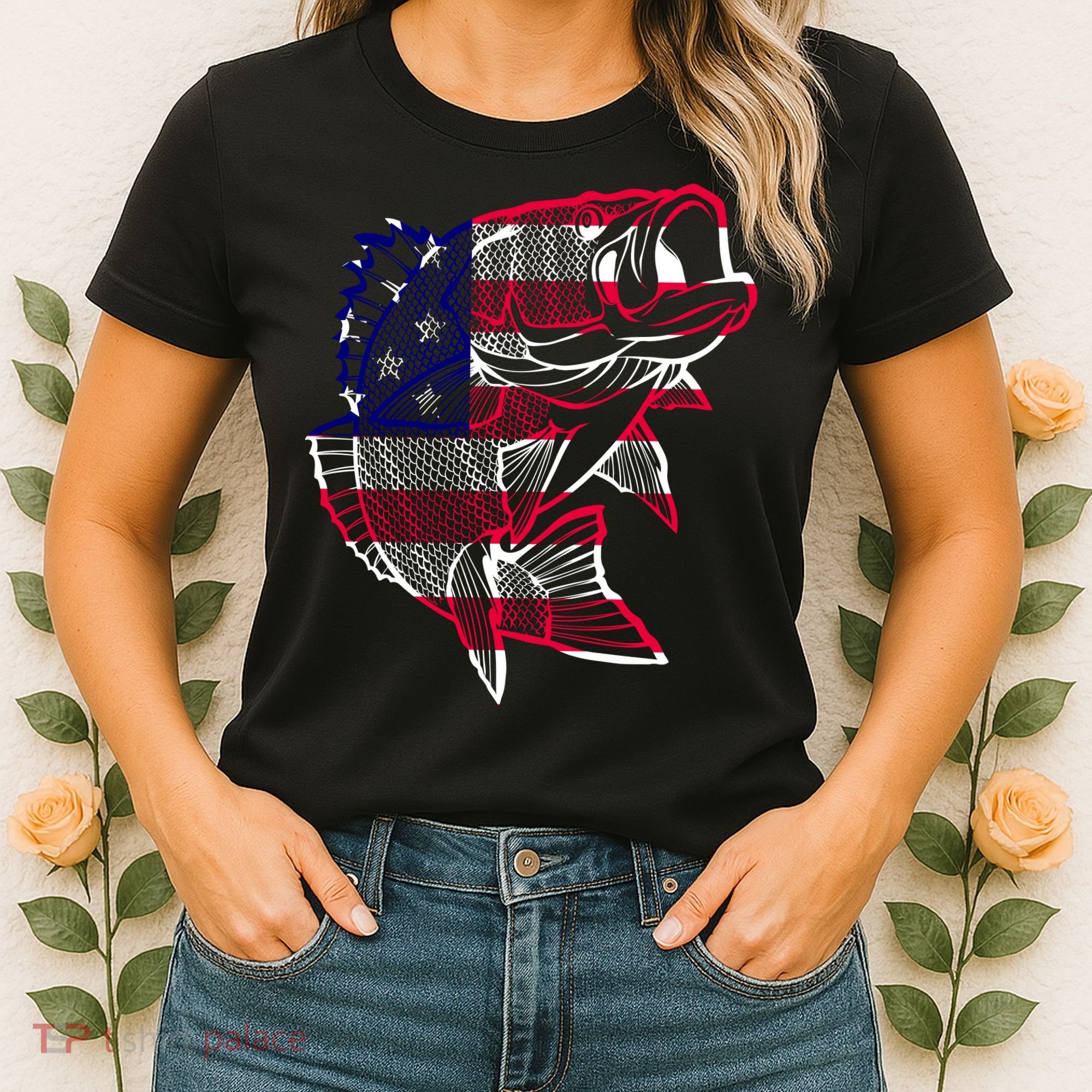 Transparent USA Fish Flag Women's T-Shirt