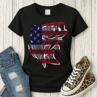 Transparent USA Fish Flag Women's T-Shirt thumb 3