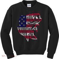 Transparent USA Fish Flag Kids Sweatshirt thumb 0
