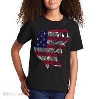 Transparent USA Fish Flag Kids T-Shirt thumb 2