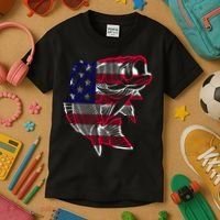 Transparent USA Fish Flag Kids T-Shirt thumb 3