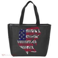 Transparent USA Fish Flag Tote Bag thumb 0