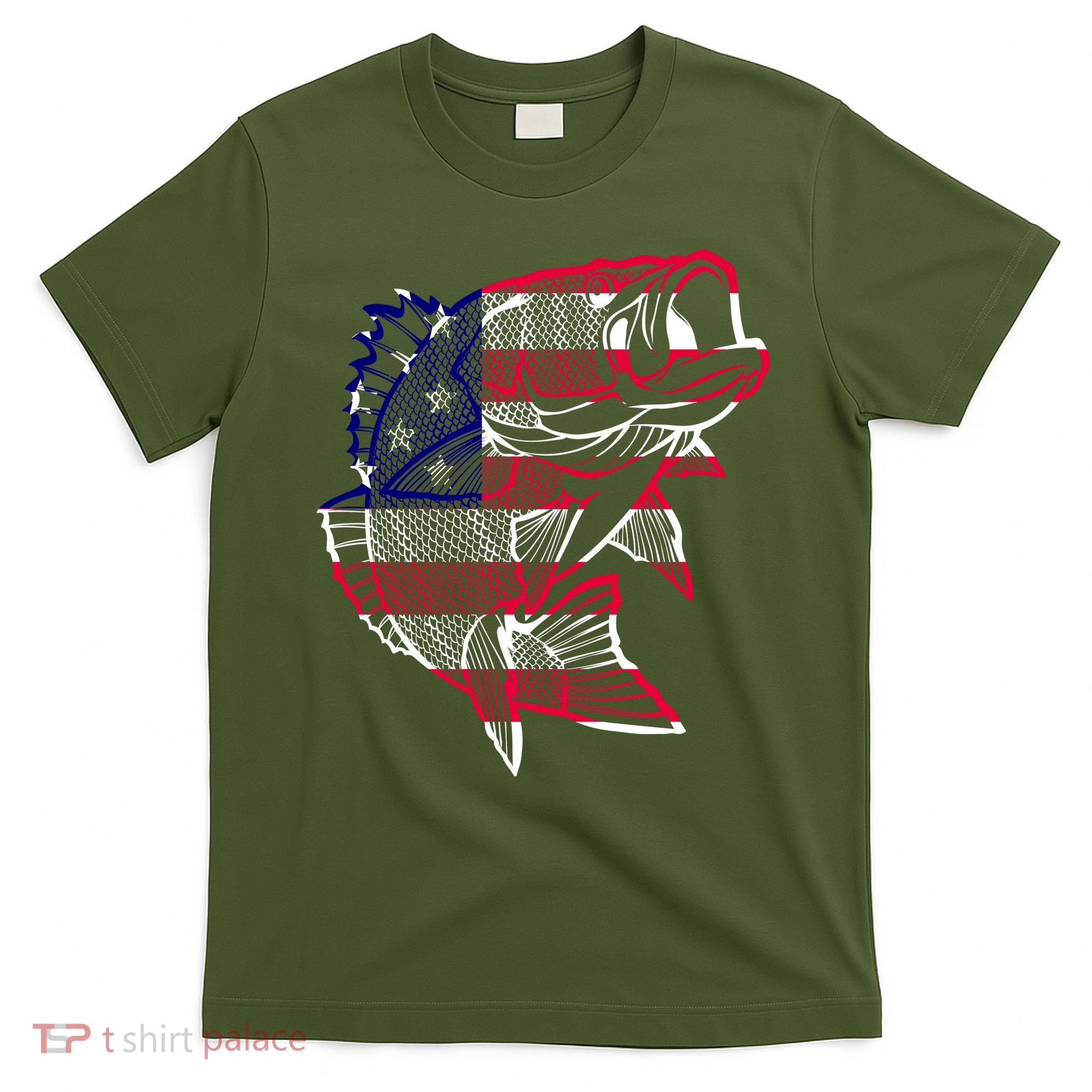 Transparent USA Fish Flag T-Shirt