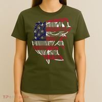 Transparent USA Fish Flag T-Shirt thumb 4