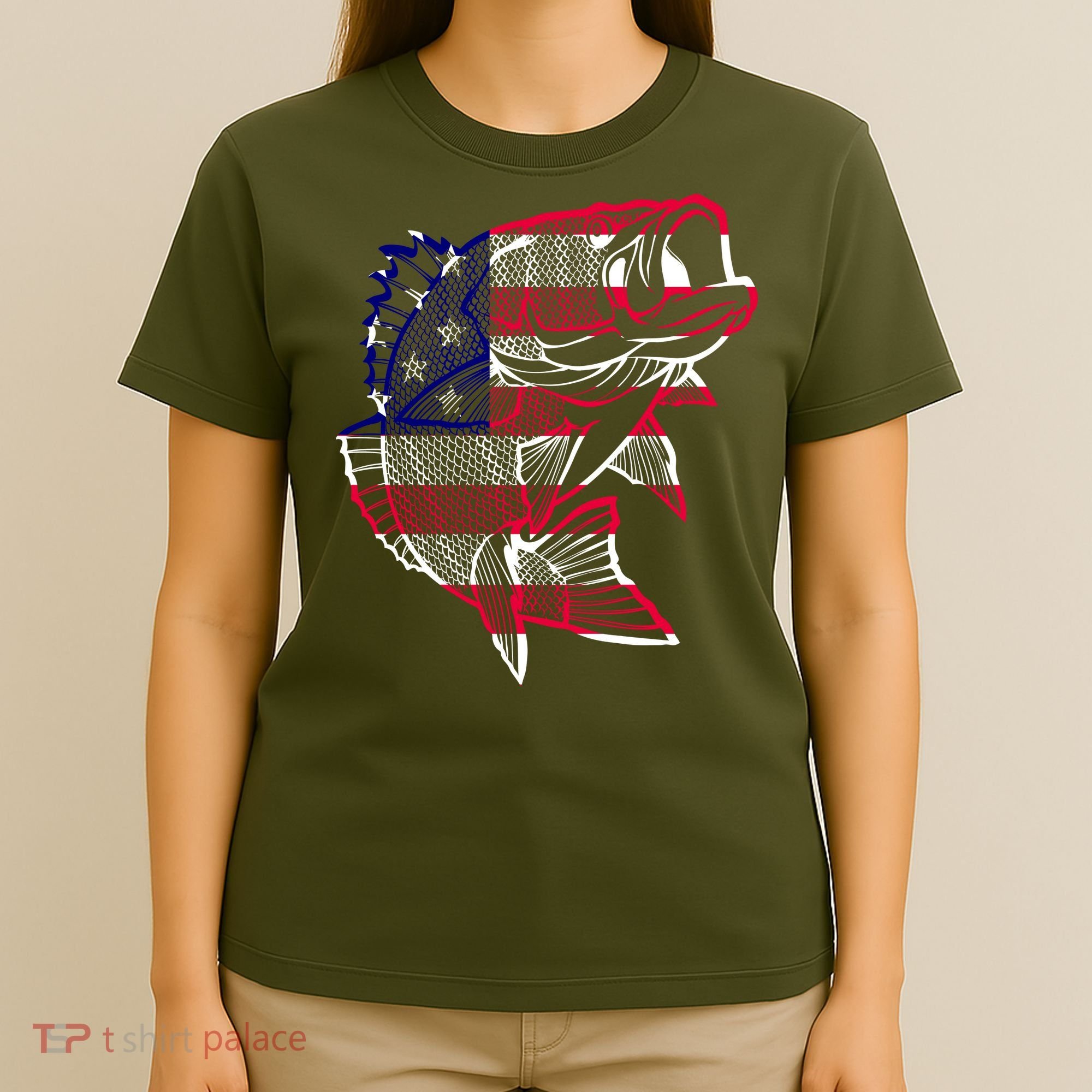 Transparent USA Fish Flag T-Shirt