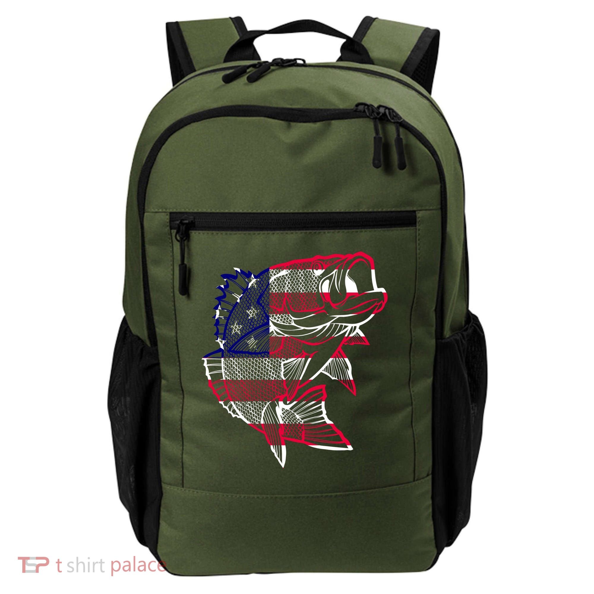 Transparent USA Fish Flag Backpack