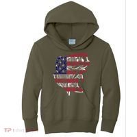 Transparent USA Fish Flag Kids Hoodie thumb 0