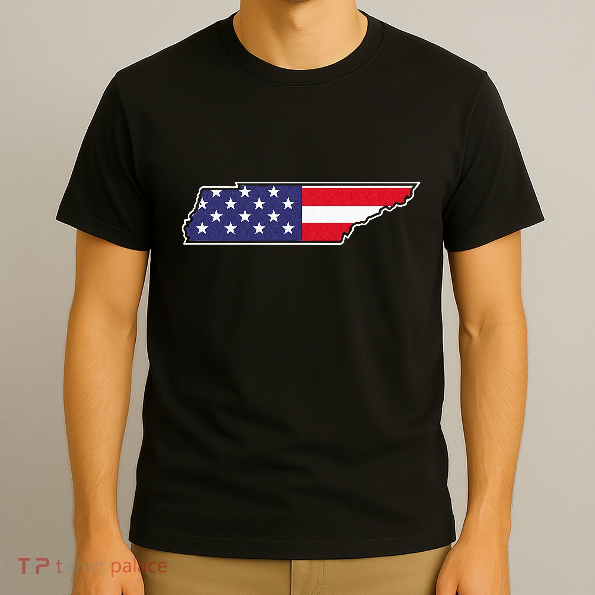 Tennessee USA Flag State Outline Patriotic American T-Shirt