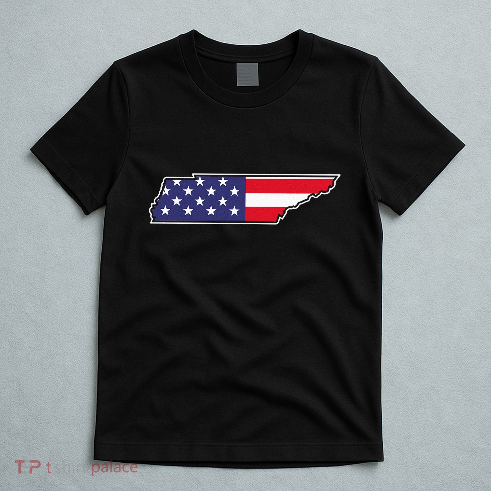 Tennessee USA Flag State Outline Patriotic American T-Shirt