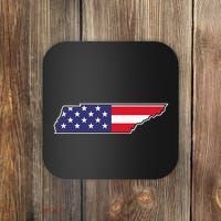Tennessee USA Flag State Outline Patriotic American Coaster thumb 0