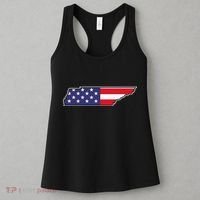 Tennessee USA Flag State Outline Patriotic American Women's Tank Top thumb 3
