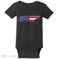 Tennessee USA Flag State Outline Patriotic American Baby Bodysuit thumb 0