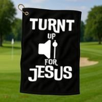 Turn Up For Jesus Golf Towel thumb 1