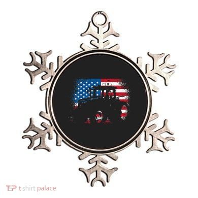Tractor USA Flag design for Patriotic Farmer Ornament