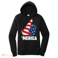Thumbs Up Merica USA American Flag Women's Hoodie thumb 0