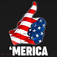 Thumbs Up Merica USA American Flag Women's Hoodie thumb 2