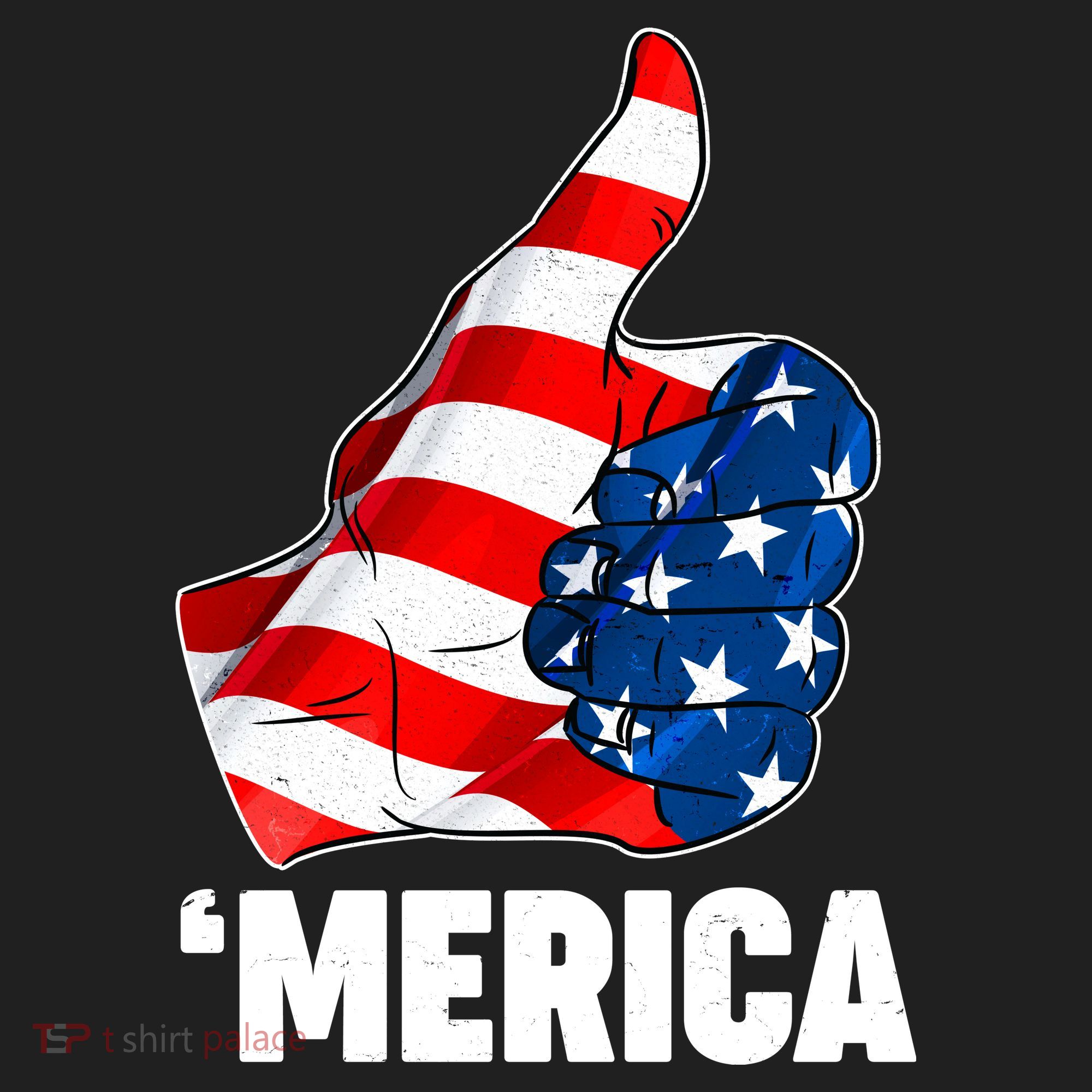 Thumbs Up Merica USA American Flag Hat