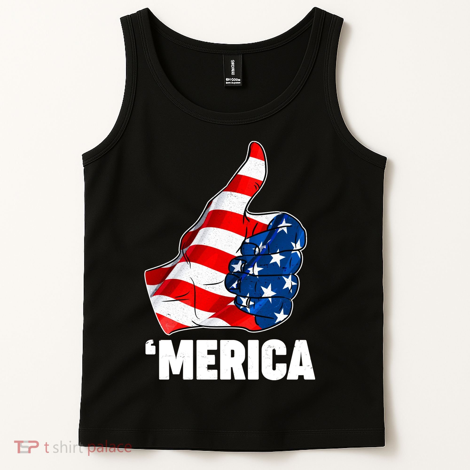 Thumbs Up Merica USA American Flag Tank Top